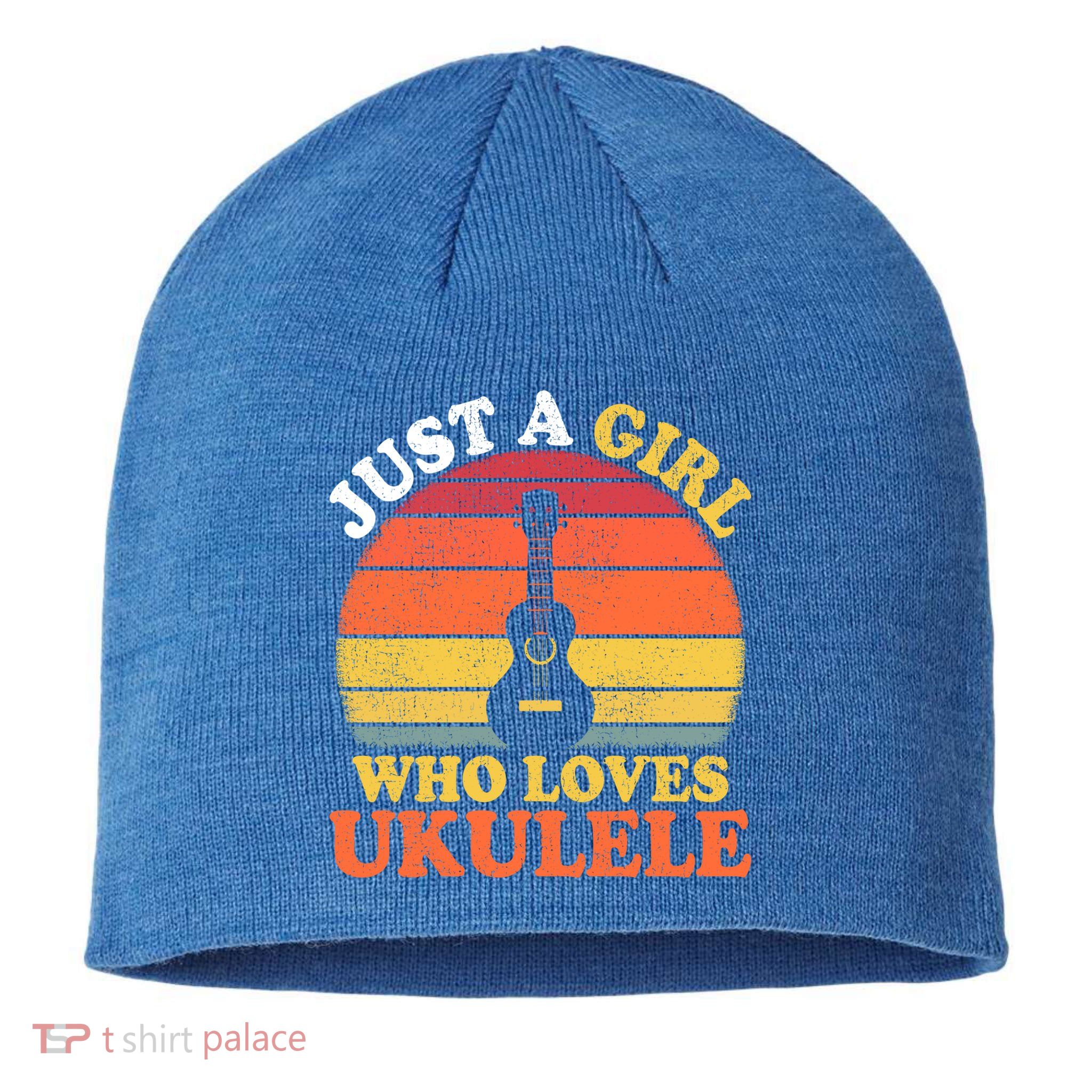 Ukulele Music Lover Vintage Just A Who Loves Ukulele Gift Sustainable Beanie