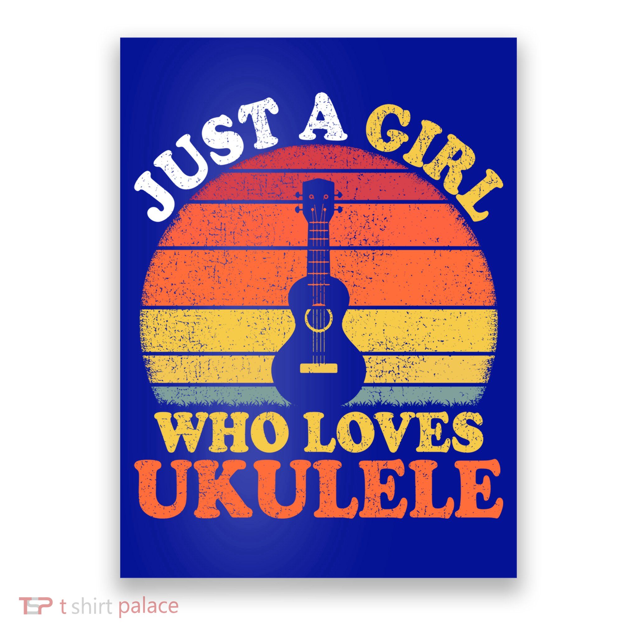 Ukulele Music Lover Vintage Just A Who Loves Ukulele Gift Poster