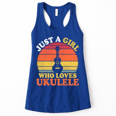 Ukulele Music Lover Vintage Just A Who Loves Ukulele Gift Womens Tank Top