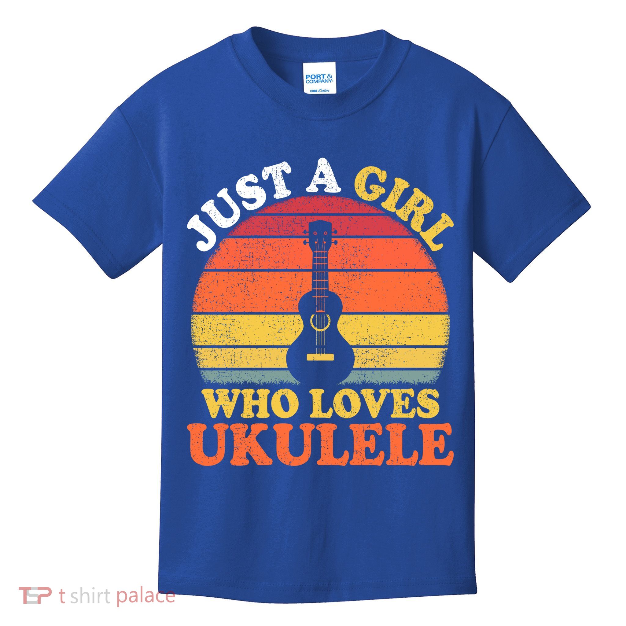 Ukulele Music Lover Vintage Just A Who Loves Ukulele Gift Kids T-Shirt