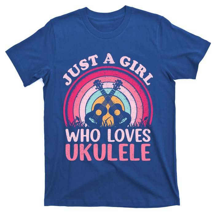 Ukulele Music Lover Vintage Just A Who Loves Ukulele Gift T-Shirt