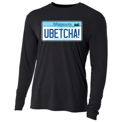 Ubetcha Minnesota License Plate Cooling Performance Long Sleeve Crew