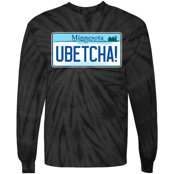 Ubetcha Minnesota License Plate Tie-Dye Long Sleeve Shirt