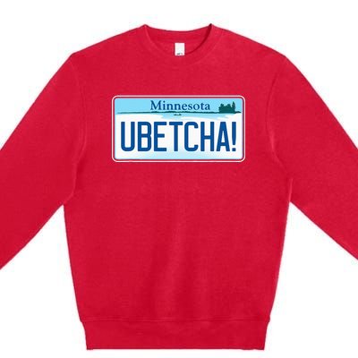 Ubetcha Minnesota License Plate Premium Crewneck Sweatshirt