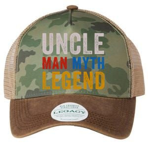 Uncle Myth Legend Godfather Uncles Fathers Day Gift Legacy Tie Dye Trucker Hat