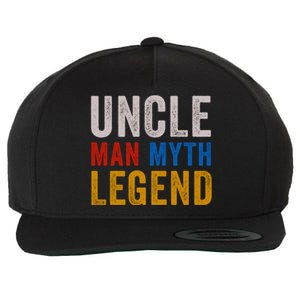 Uncle Myth Legend Godfather Uncles Fathers Day Gift Wool Snapback Cap