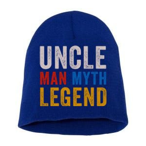 Uncle Myth Legend Godfather Uncles Fathers Day Gift Short Acrylic Beanie