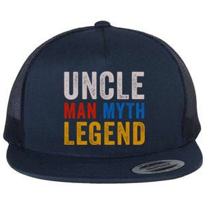 Uncle Myth Legend Godfather Uncles Fathers Day Gift Flat Bill Trucker Hat