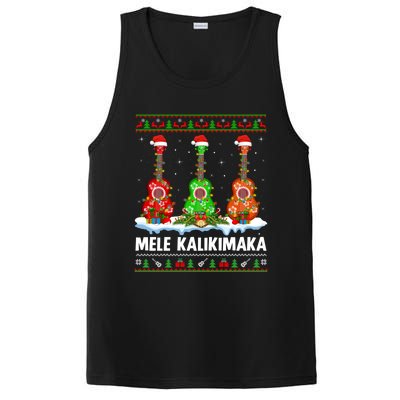 Ukulele Music Lover Ugly Mele Kalikimaka Ukulele Christmas Gift PosiCharge Competitor Tank