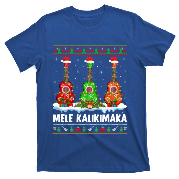 Ukulele Music Lover Ugly Mele Kalikimaka Ukulele Christmas Gift T-Shirt