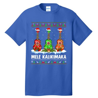 Ukulele Music Lover Ugly Mele Kalikimaka Ukulele Christmas Gift Tall T-Shirt