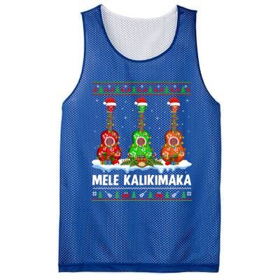 Ukulele Music Lover Ugly Mele Kalikimaka Ukulele Christmas Gift Mesh Reversible Basketball Jersey Tank