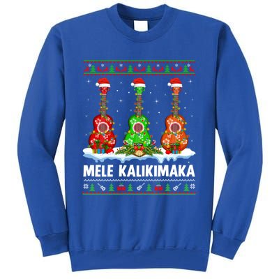 Ukulele Music Lover Ugly Mele Kalikimaka Ukulele Christmas Gift Tall Sweatshirt