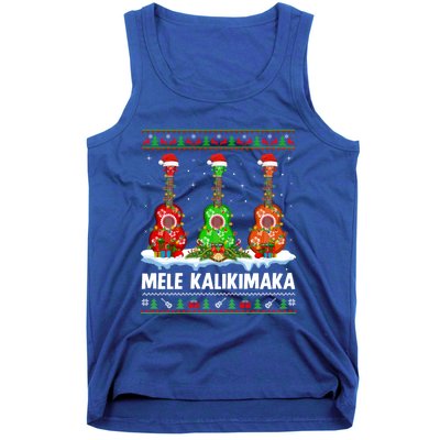 Ukulele Music Lover Ugly Mele Kalikimaka Ukulele Christmas Gift Tank Top