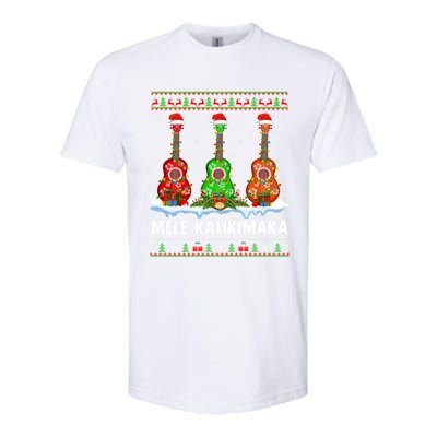 Ukulele Music Lover Ugly Mele Kalikimaka Ukulele Christmas Gift Softstyle CVC T-Shirt