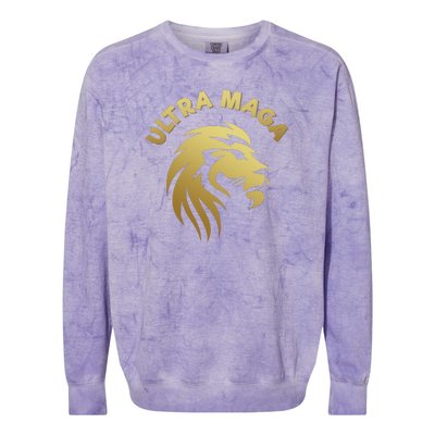 Ultra MAGA Lion Colorblast Crewneck Sweatshirt