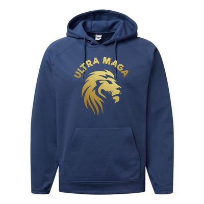 Ultra MAGA Lion Performance Fleece Hoodie