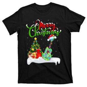 Ukulele Music Lover Xmas Lighting Santa Ukulele Christmas T-Shirt