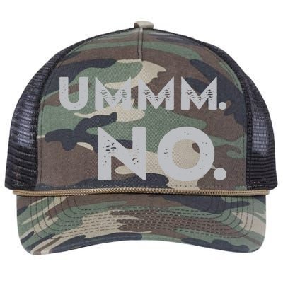 Umm No Funny Sarcastic Saying Retro Rope Trucker Hat Cap