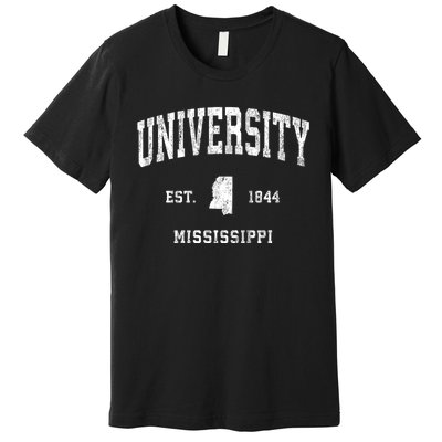 University Mississippi Ms Vintage Athletic Sports Premium T-Shirt