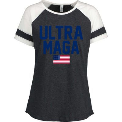 Ultra Maga Make American Great Again Enza Ladies Jersey Colorblock Tee