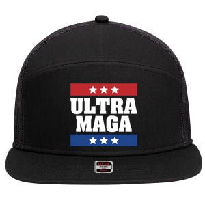 Ultra Maga | Make America Great Again | Trump 2024 7 Panel Mesh Trucker Snapback Hat