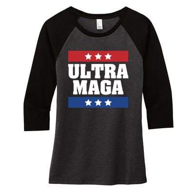 Ultra Maga | Make America Great Again | Trump 2024 Women's Tri-Blend 3/4-Sleeve Raglan Shirt