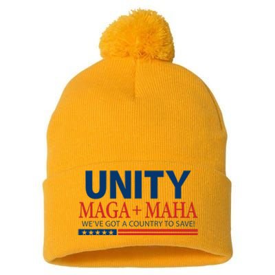 Unity Maga Maha We Are Got A Country To Save Pom Pom 12in Knit Beanie