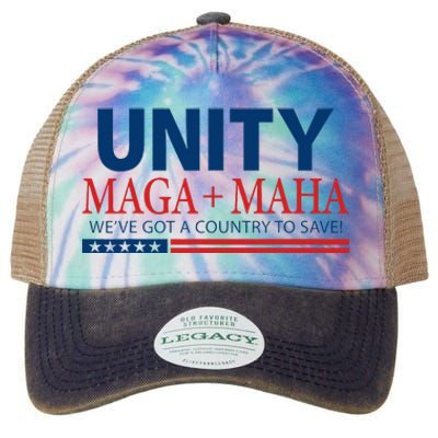 Unity Maga Maha We Are Got A Country To Save Legacy Tie Dye Trucker Hat