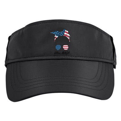 Ultra MAGA Messy Bun Parody Trump 2024 Anti Biden Adult Drive Performance Visor