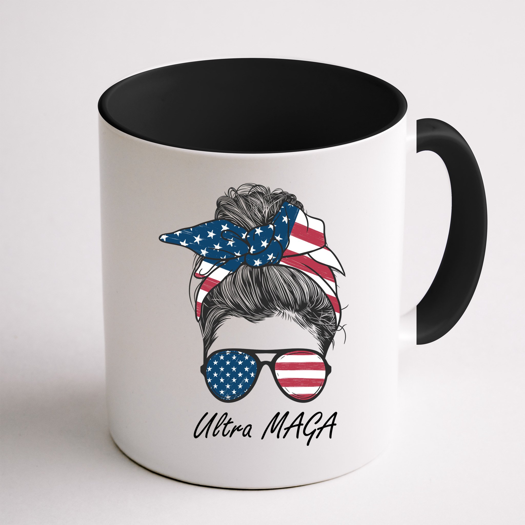 Ultra MAGA Messy Bun Parody Trump 2024 Anti Biden Mug