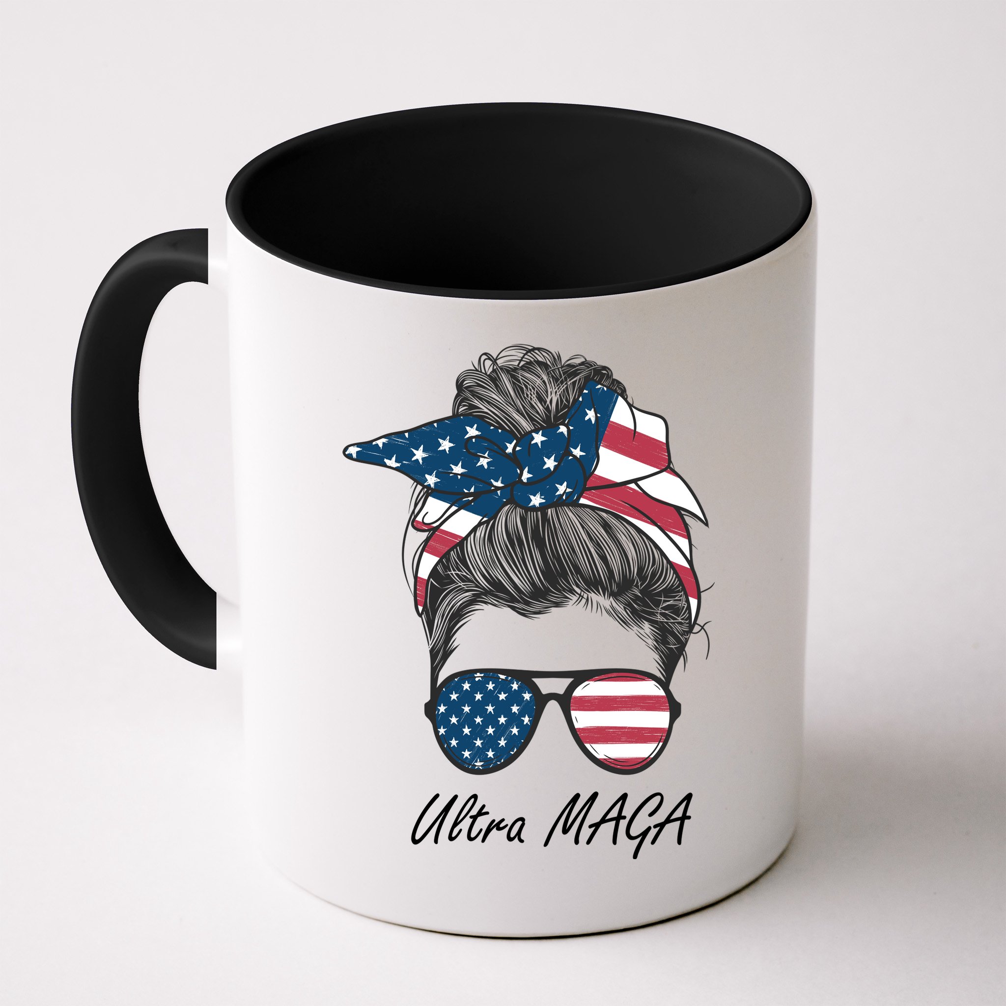Ultra MAGA Messy Bun Parody Trump 2024 Anti Biden Mug
