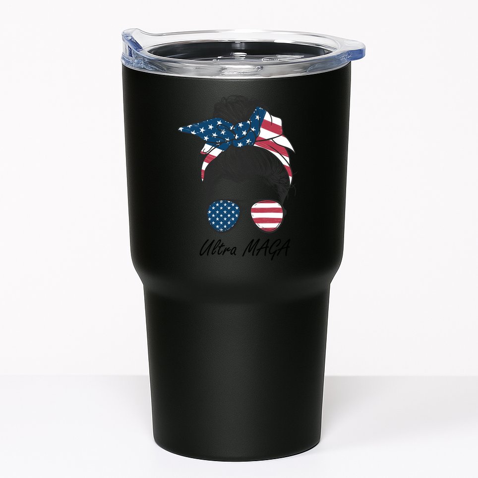 Ultra MAGA Messy Bun Parody Trump 2024 Anti Biden Tumbler