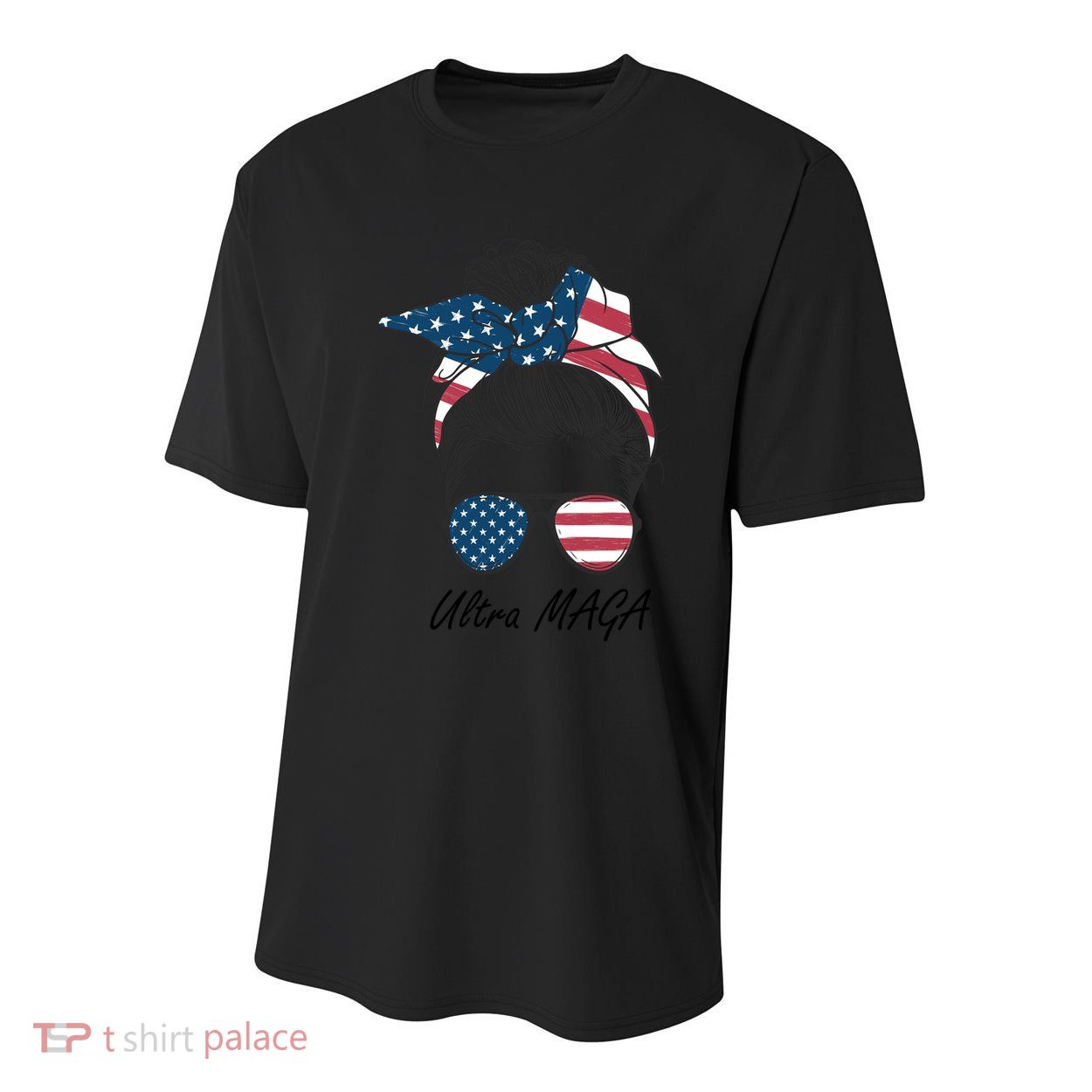 Ultra MAGA Messy Bun Parody Trump 2024 Anti Biden Youth Performance Sprint T-Shirt
