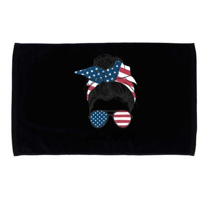 Ultra MAGA Messy Bun Parody Trump 2024 Anti Biden Microfiber Hand Towel