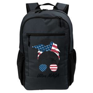 Ultra MAGA Messy Bun Parody Trump 2024 Anti Biden Daily Commute Backpack