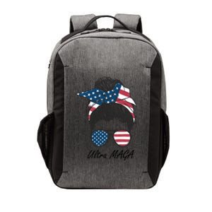 Ultra MAGA Messy Bun Parody Trump 2024 Anti Biden Vector Backpack