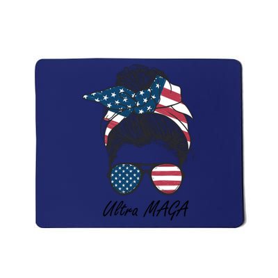 Ultra MAGA Messy Bun Parody Trump 2024 Anti Biden Mousepad