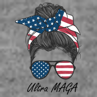 Ultra MAGA Messy Bun Parody Trump 2024 Anti Biden Hoodie