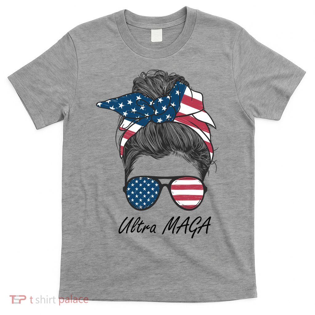 Ultra MAGA Messy Bun Parody Trump 2024 Anti Biden T-Shirt