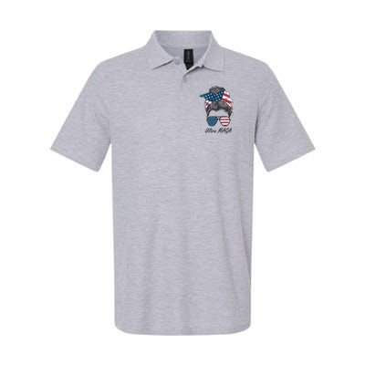 Ultra MAGA Messy Bun Parody Trump 2024 Anti Biden Polo