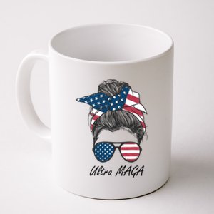 Ultra MAGA Messy Bun Parody Trump 2024 Anti Biden Coffee Mug