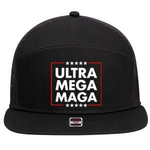 Ultra Mega Maga Trump Liberal Supporter Republican Family 7 Panel Mesh Trucker Snapback Hat