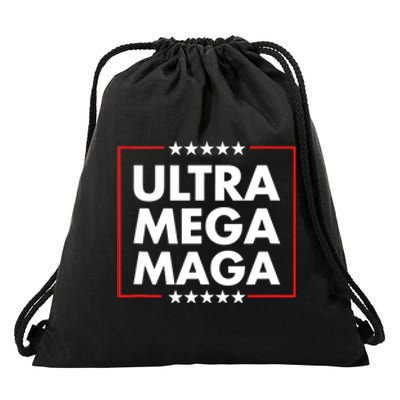 Ultra Mega Maga Trump Liberal Supporter Republican Family Drawstring Bag