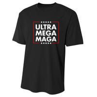 Ultra Mega Maga Trump Liberal Supporter Republican Family Performance Sprint T-Shirt