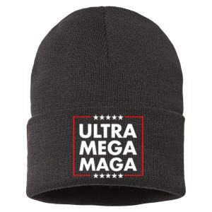 Ultra Mega Maga Trump Liberal Supporter Republican Family Sustainable Knit Beanie