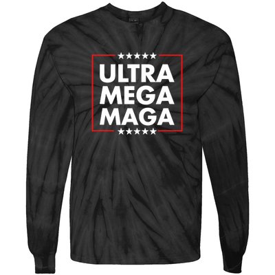 Ultra Mega Maga Trump Liberal Supporter Republican Family Tie-Dye Long Sleeve Shirt