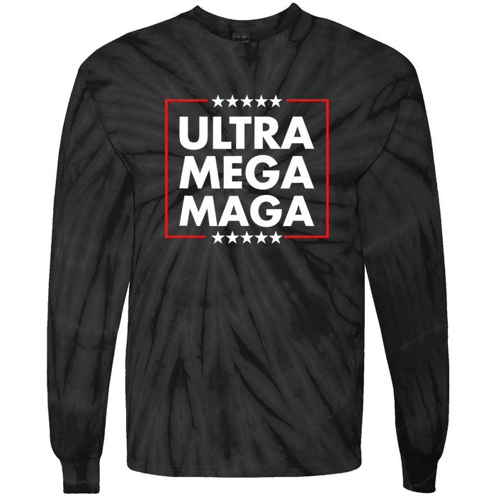 Ultra Mega Maga Trump Liberal Supporter Republican Family Tie-Dye Long Sleeve Shirt