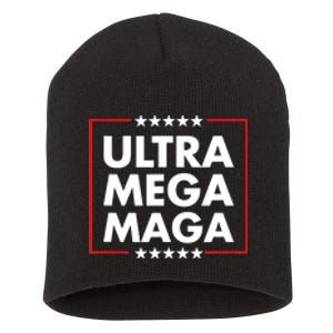 Ultra Mega Maga Trump Liberal Supporter Republican Family Short Acrylic Beanie