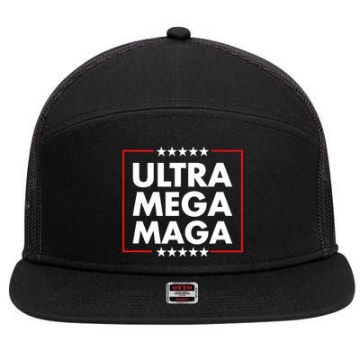 Ultra Mega Maga Trump Liberal Supporter Republican Family 7 Panel Mesh Trucker Snapback Hat